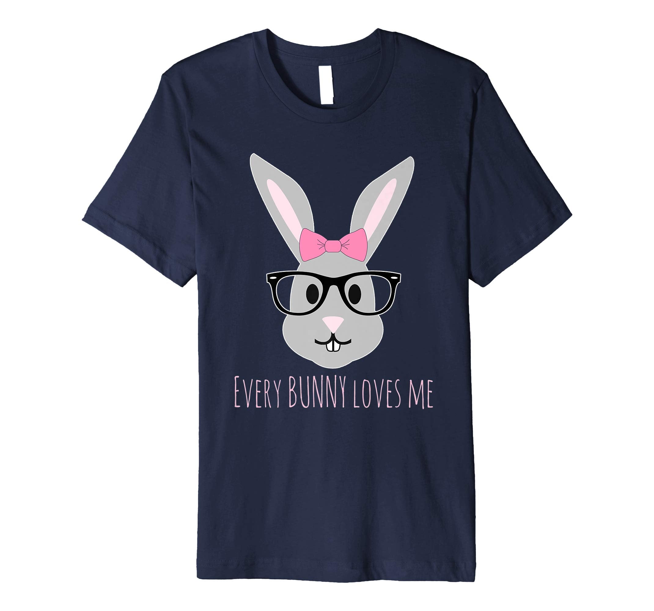 Happy Easter T-Shirt Cute Girl Bunny with Glasses TShirt