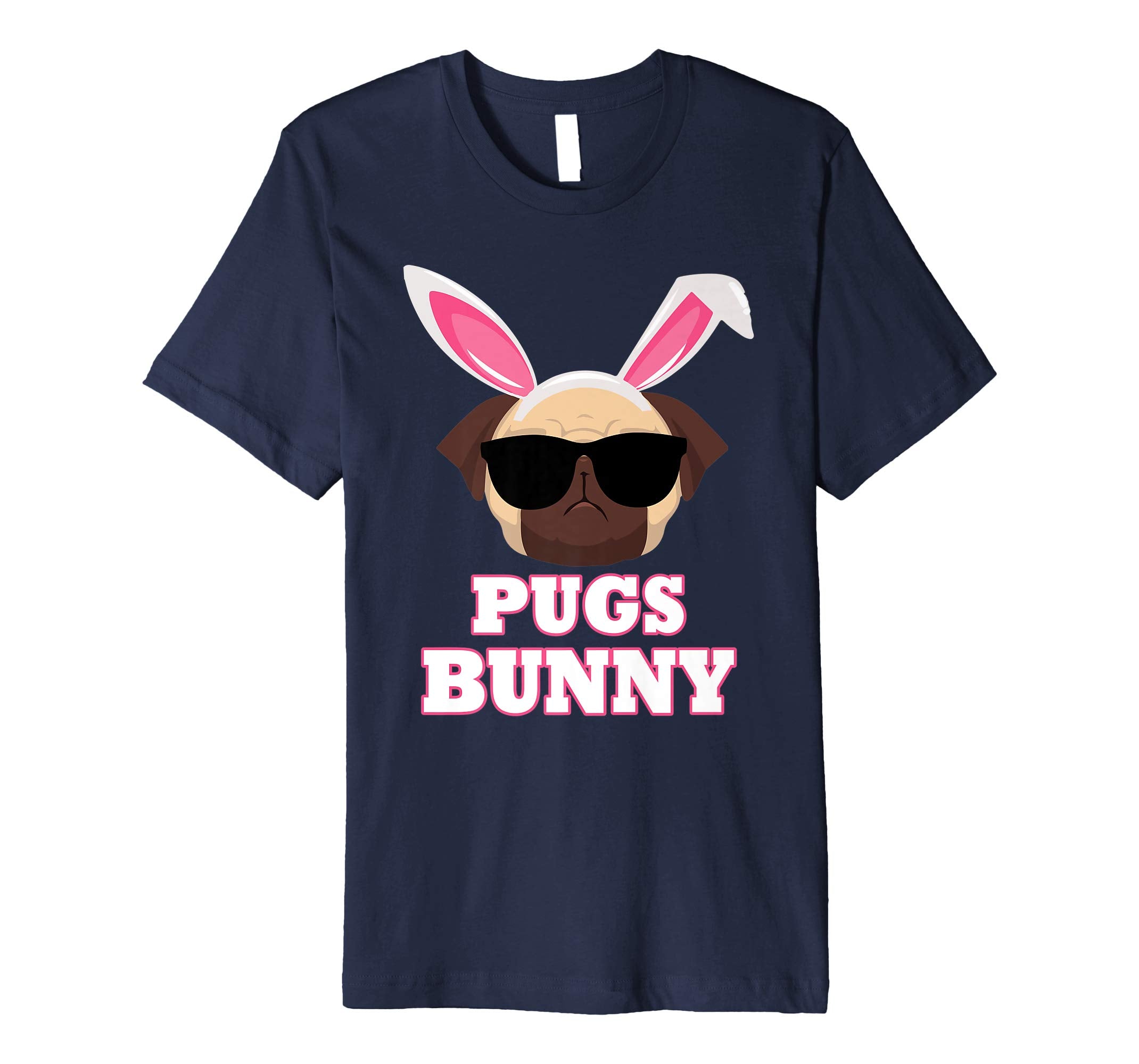 Cool Glasses Pugs Bunny Rabbit Dog Happy Easter Day Shirt