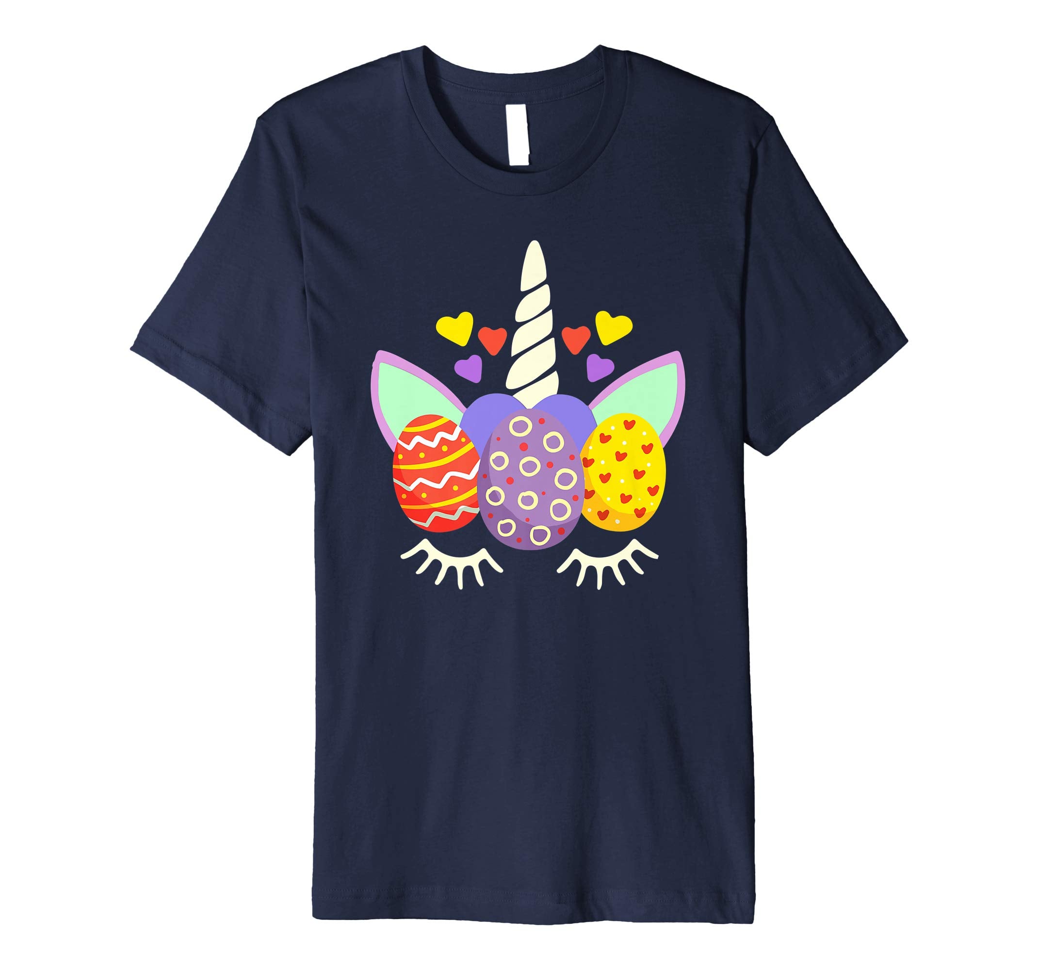 Unicorn Face Egg Hunt Happy Easter Kids Boys Girls T Shirt