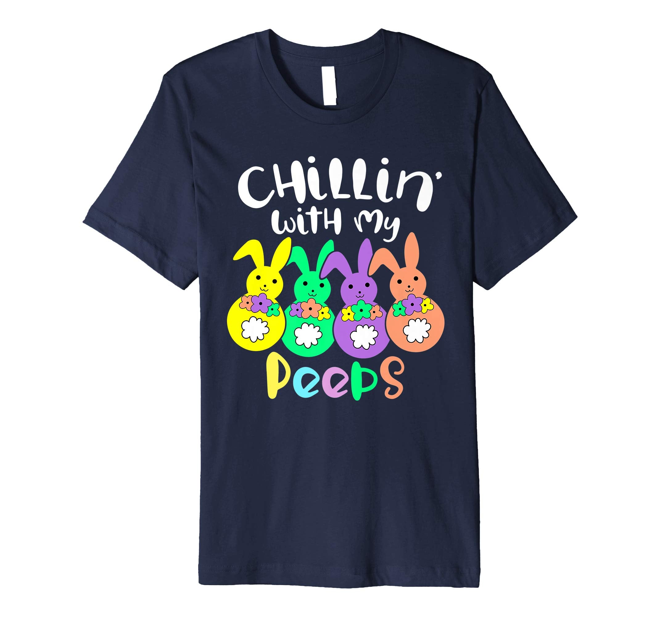 Chillin With My Peeps Happy Easter Kids Boys Girls T Shirt