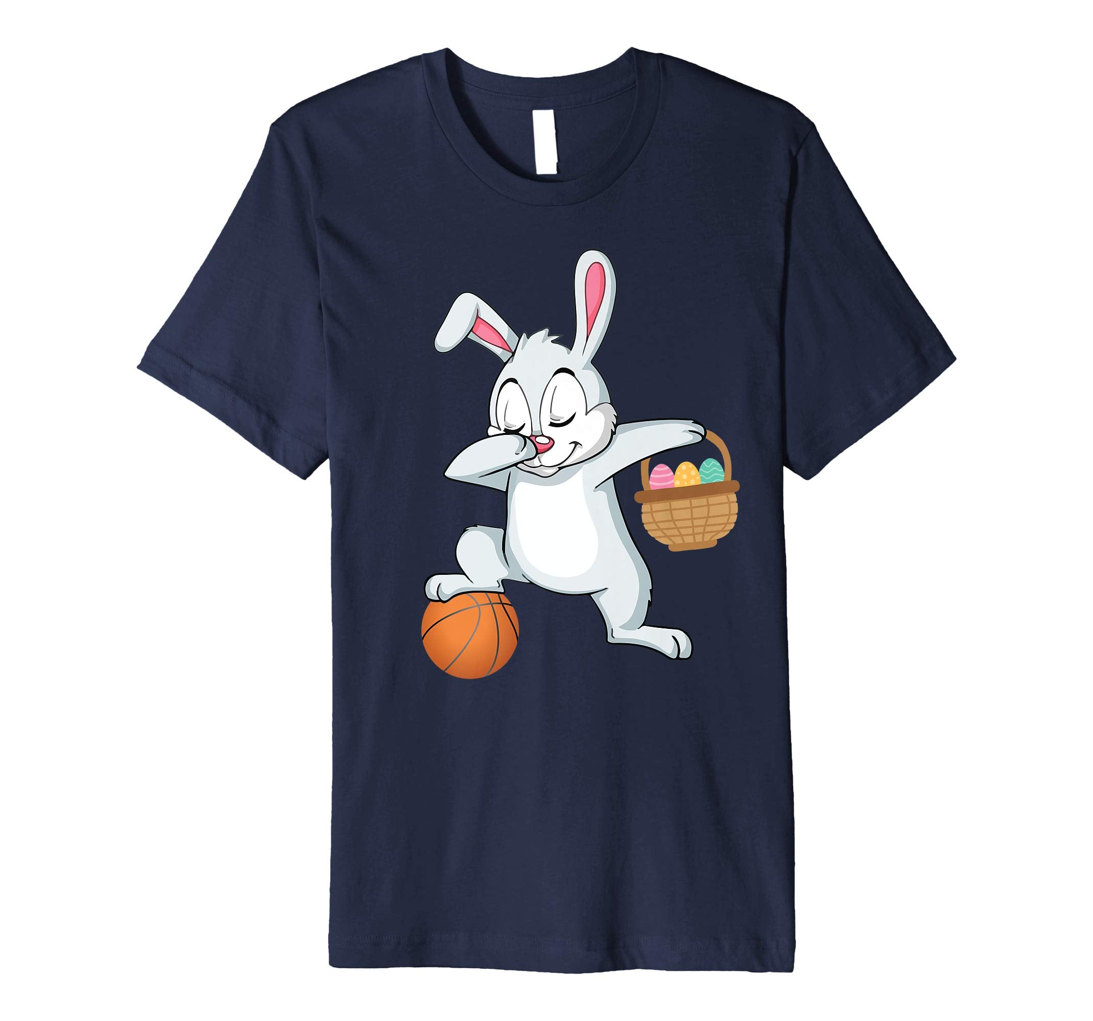 Bunny Rabbit &amp; Easter Eggs Dabbing Playing Basketball Shirt