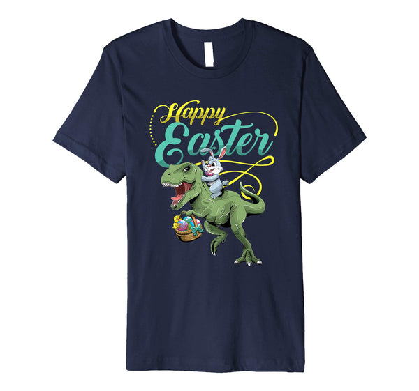 Easter T Shirt for Kids with Cool Bunny and T-rex Egg Hunt