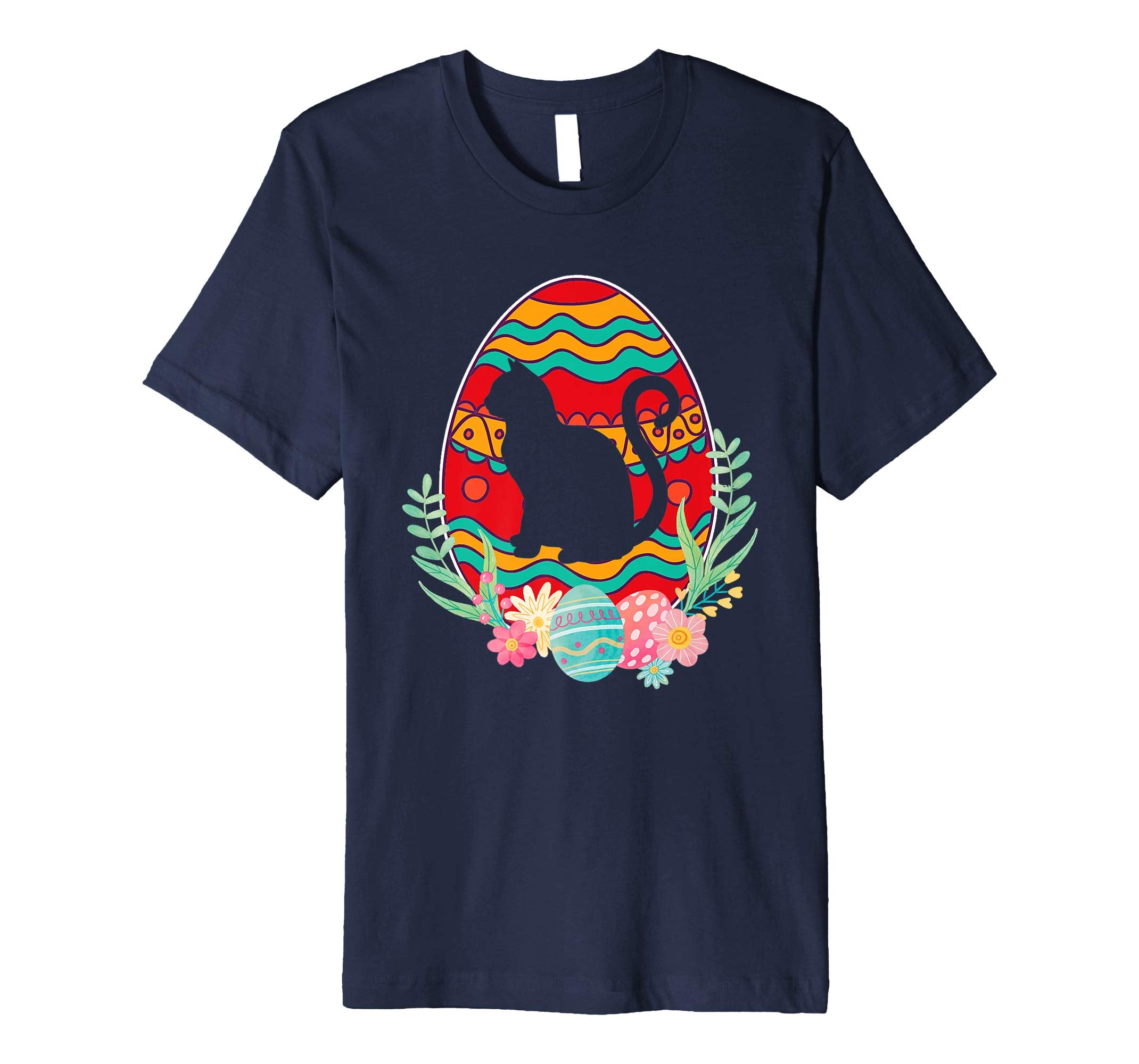 Funny Cat Easter Eggs T-Shirt Gifts for Kids Men Women