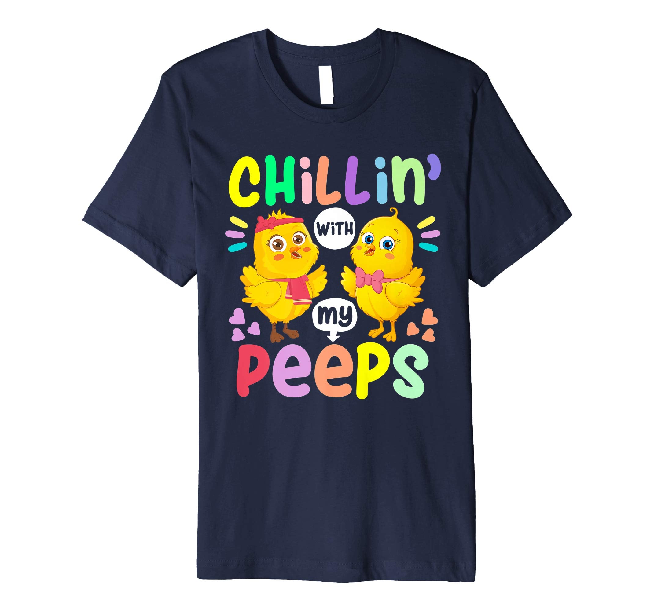 Chillin With My Peeps Happy Easter Kids Boys Girls T Shirt