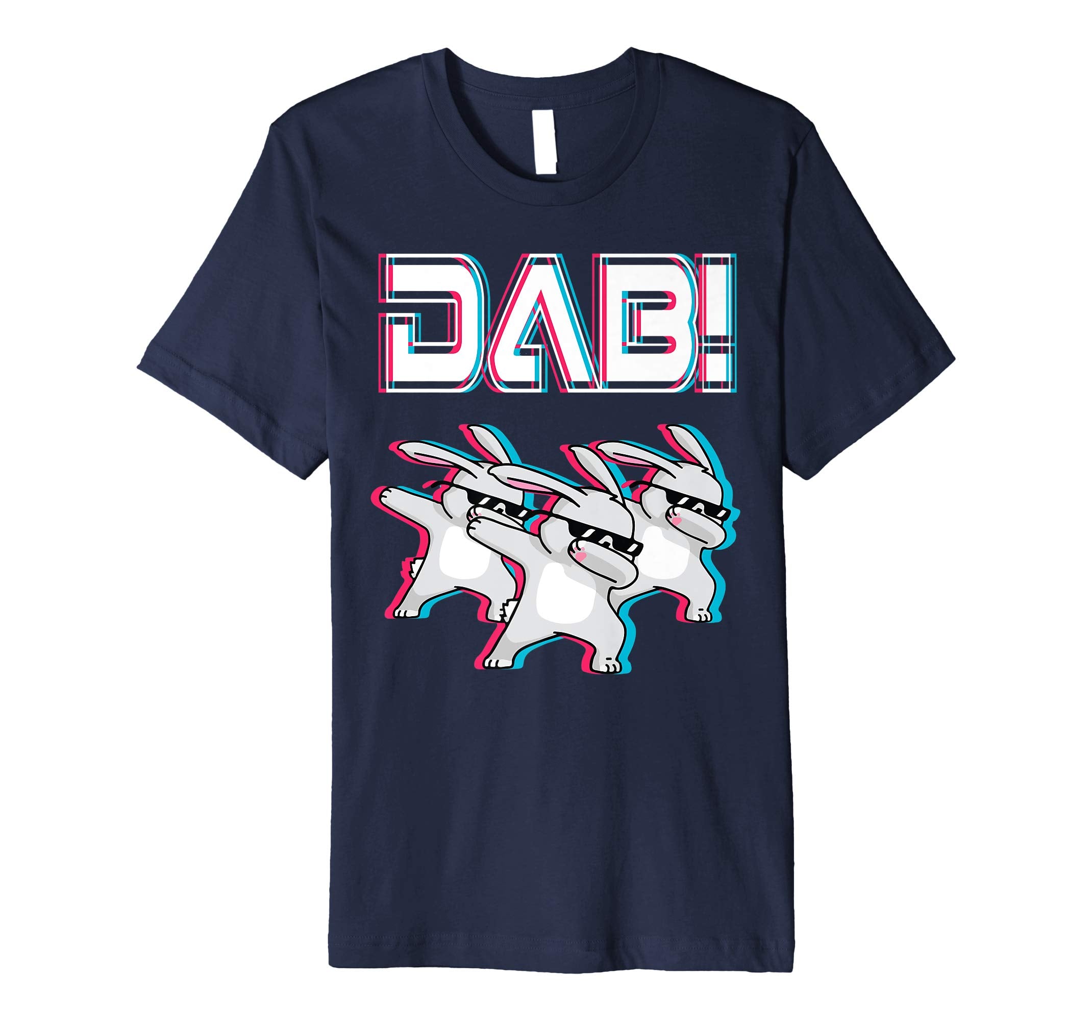 Vintage Three Bunny Dabbing Dancing Happy Easter Shirt DAB