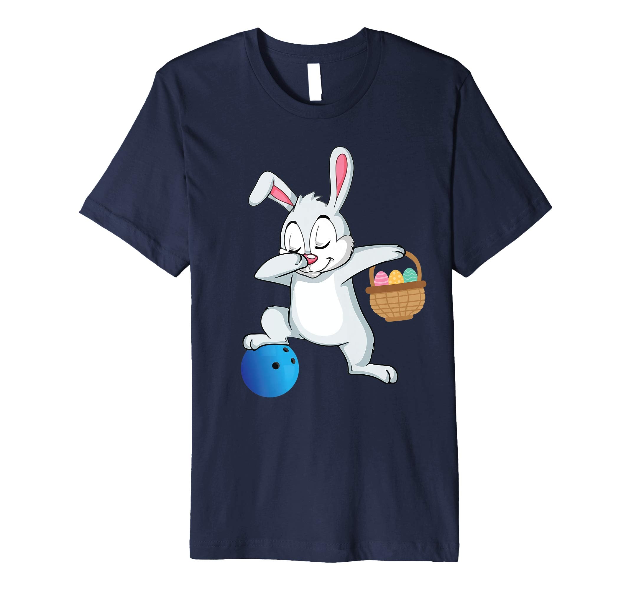 Bunny Rabbit With Easter Eggs Dabbing Playing Bowling Shirt