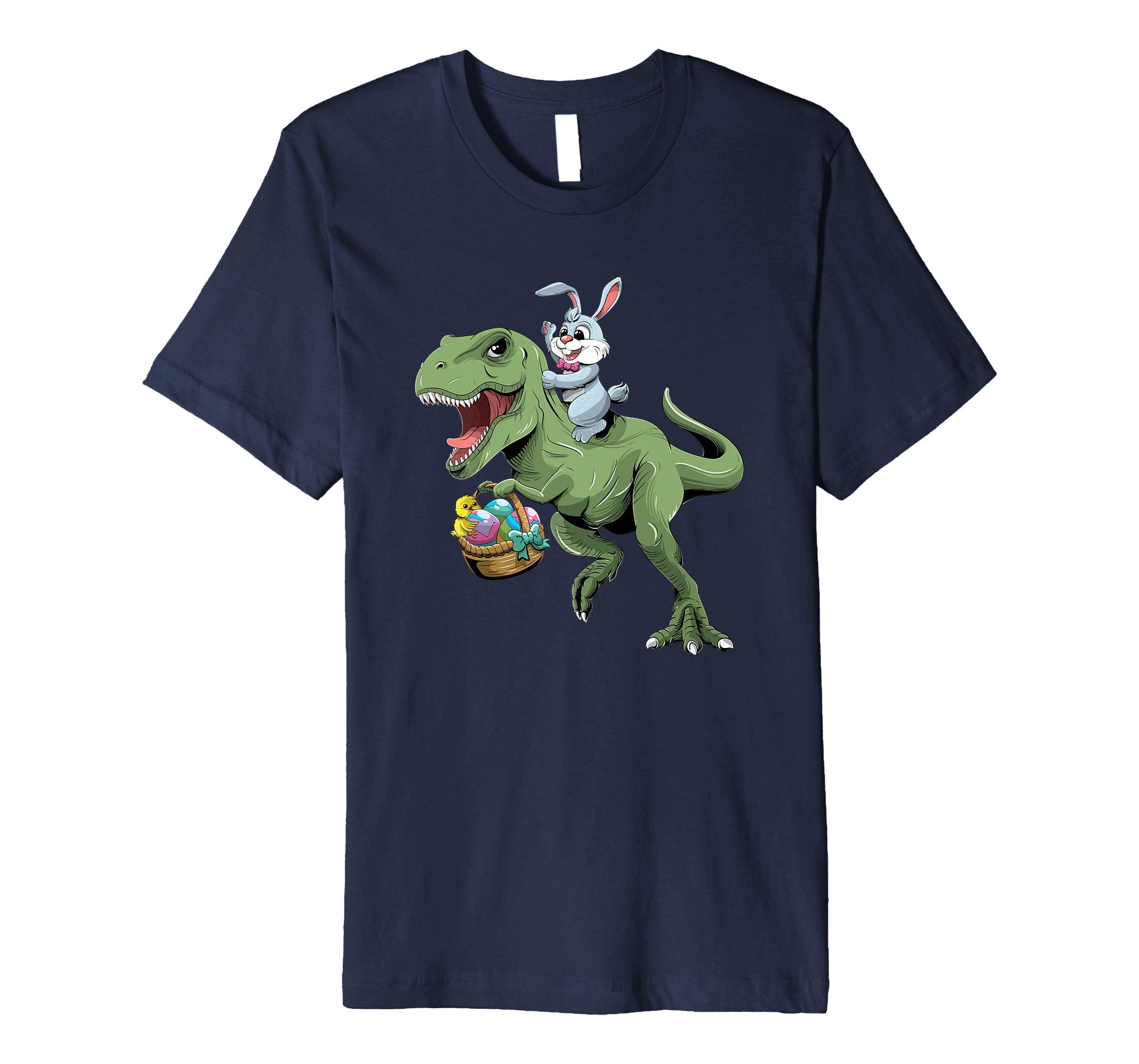 Easter T Shirt for Kids with Cool Bunny and T-rex Egg Hunt