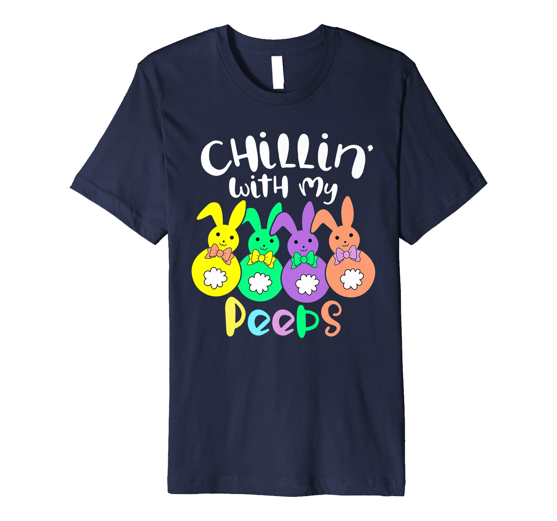 Chillin With My Peeps Happy Easter Kids Boys Girls T Shirt