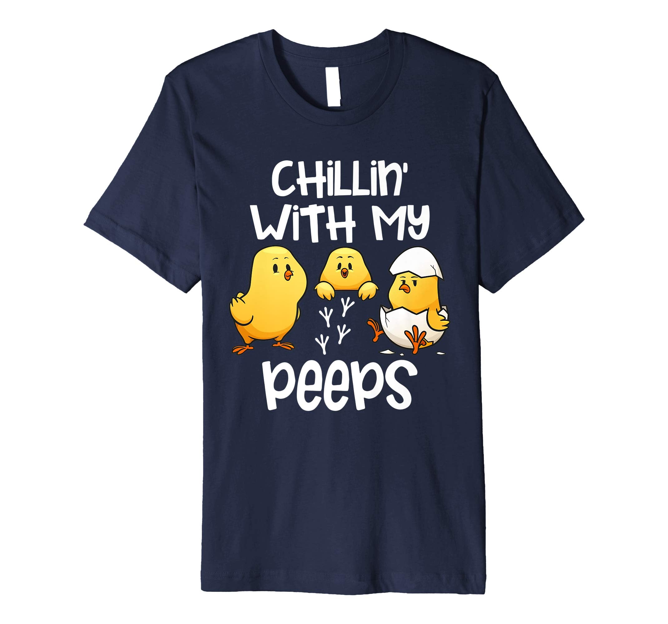 Chillin With My Peeps Happy Easter Kids Boys Girls T Shirt