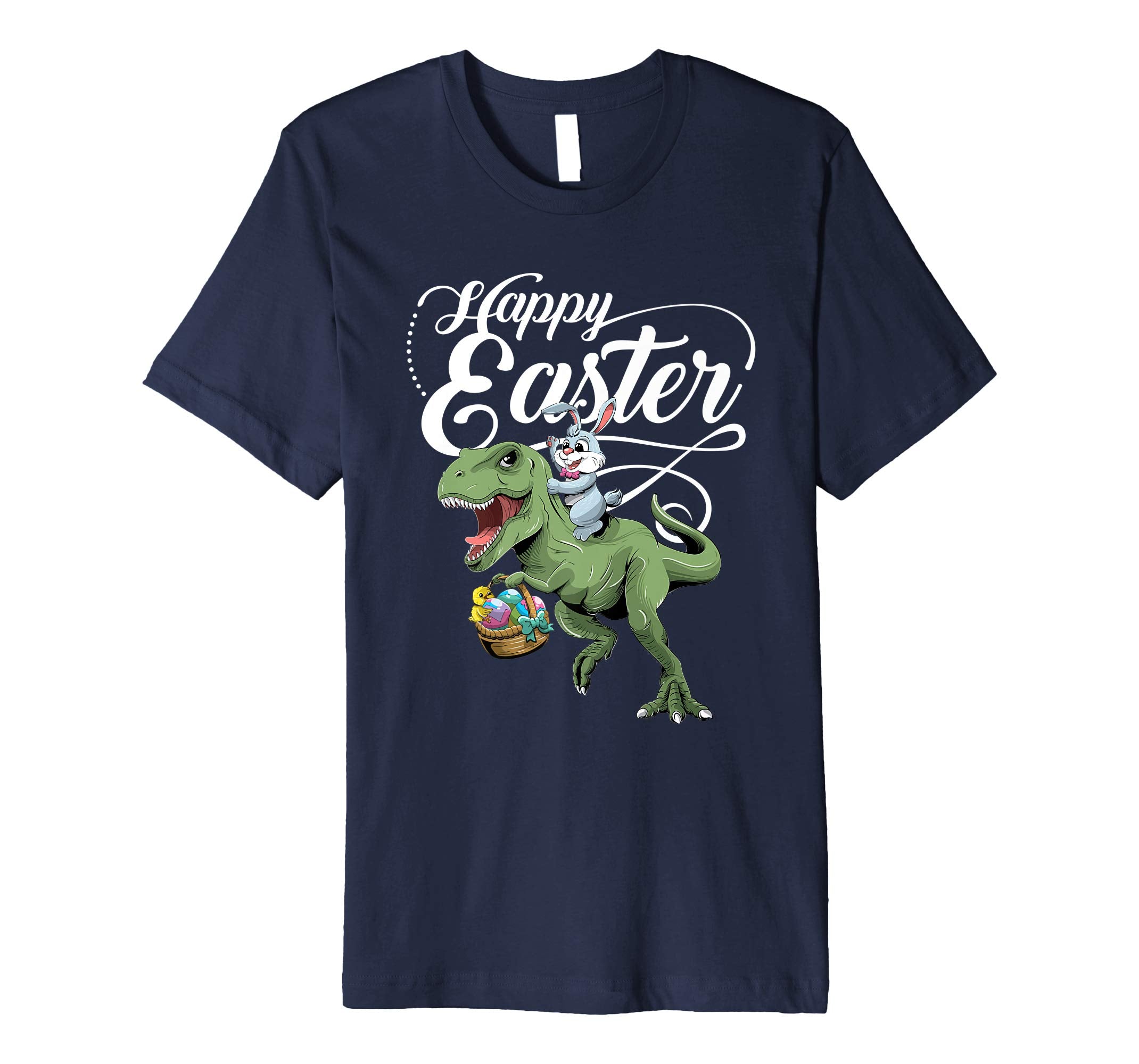 Easter T Shirt for Kids with Cool Bunny and T-rex Egg Hunt
