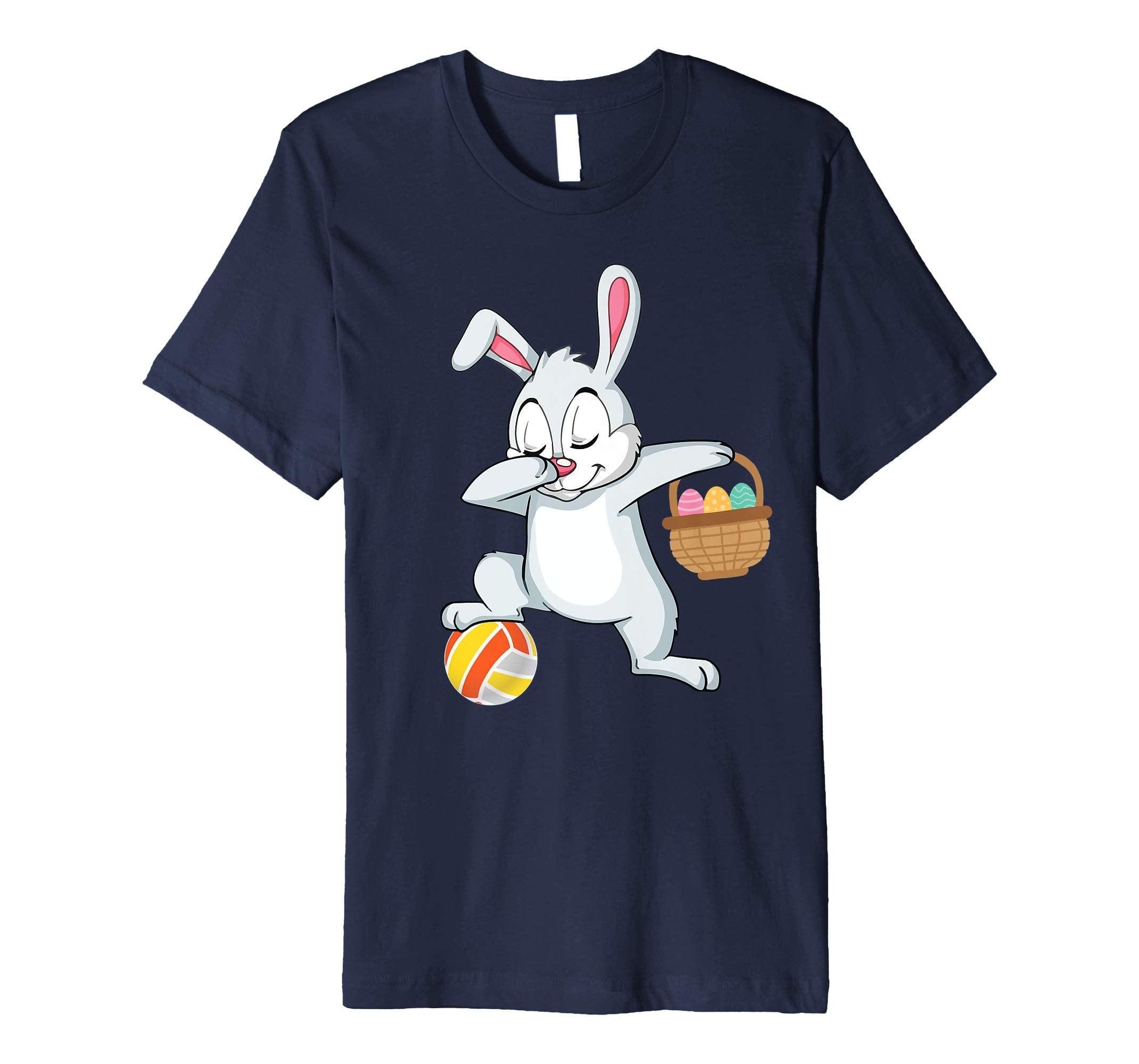 Bunny Rabbit &amp; Easter Eggs Dabbing Playing Volleyball Shirt