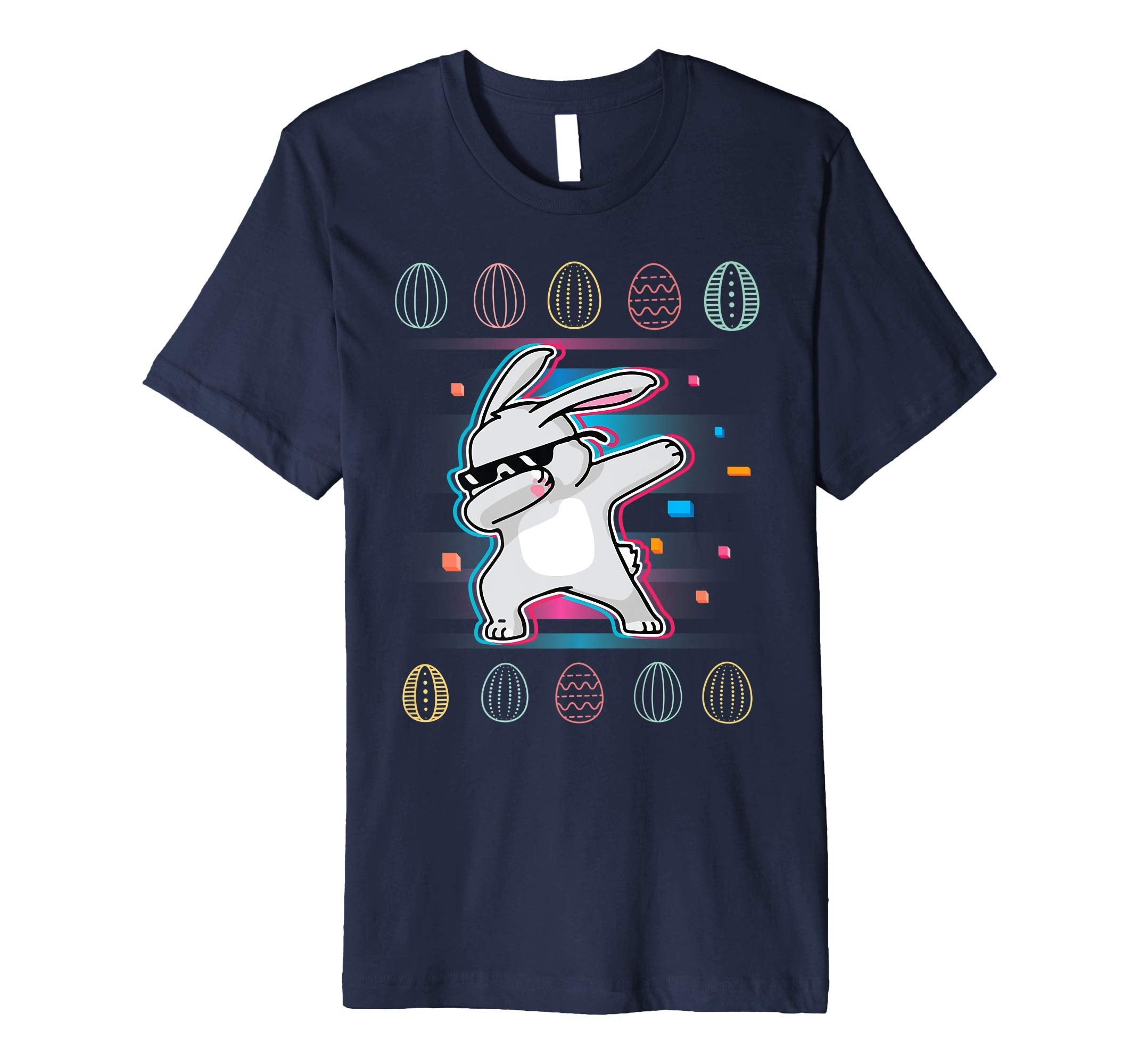 Vintage Rabbit Bunny Dabbing Around Easter Eggs Retro Shirt