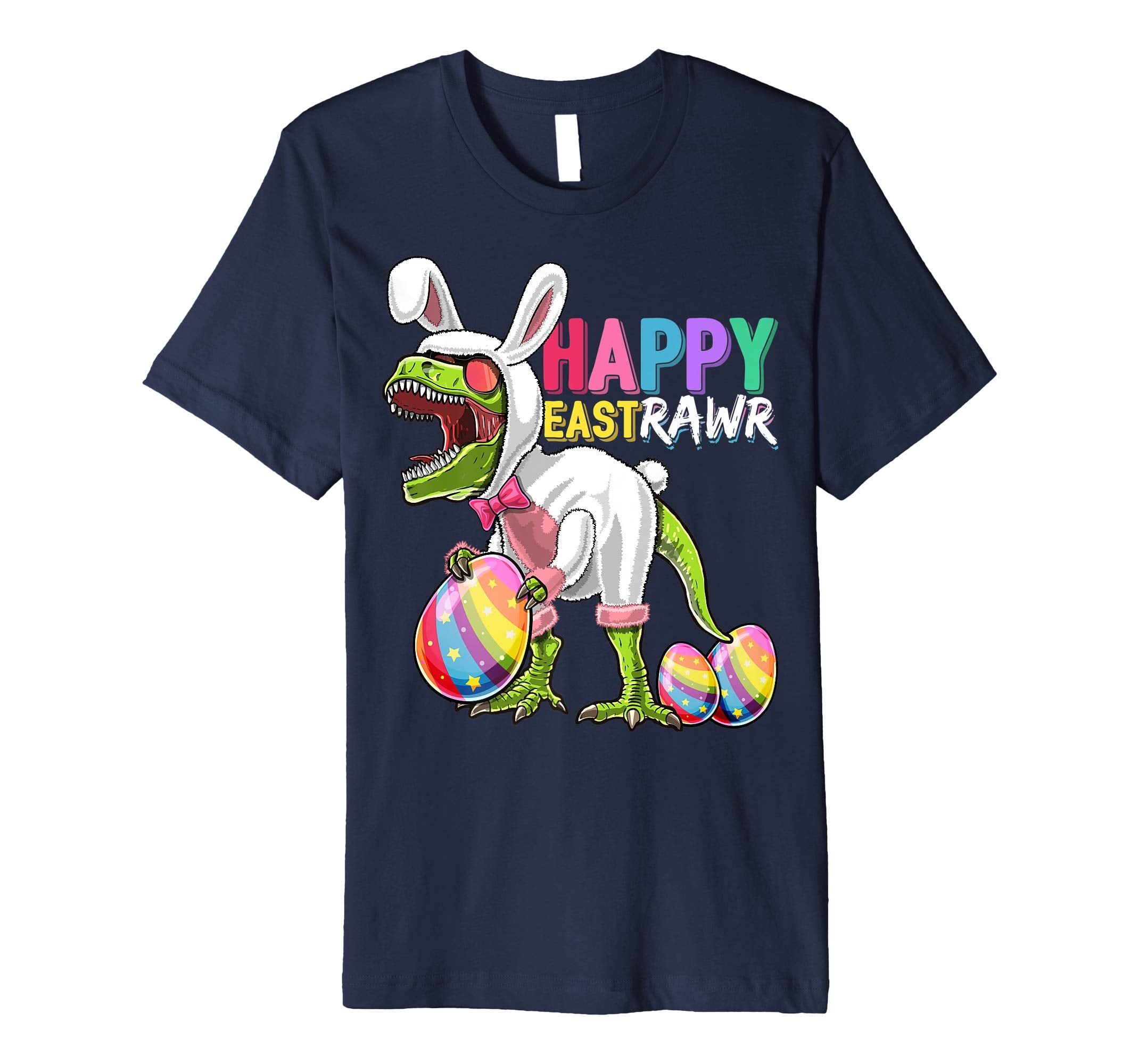 Happy Eastrawr T Rex Dinosaur Easter Bunny Egg Shirt Kids