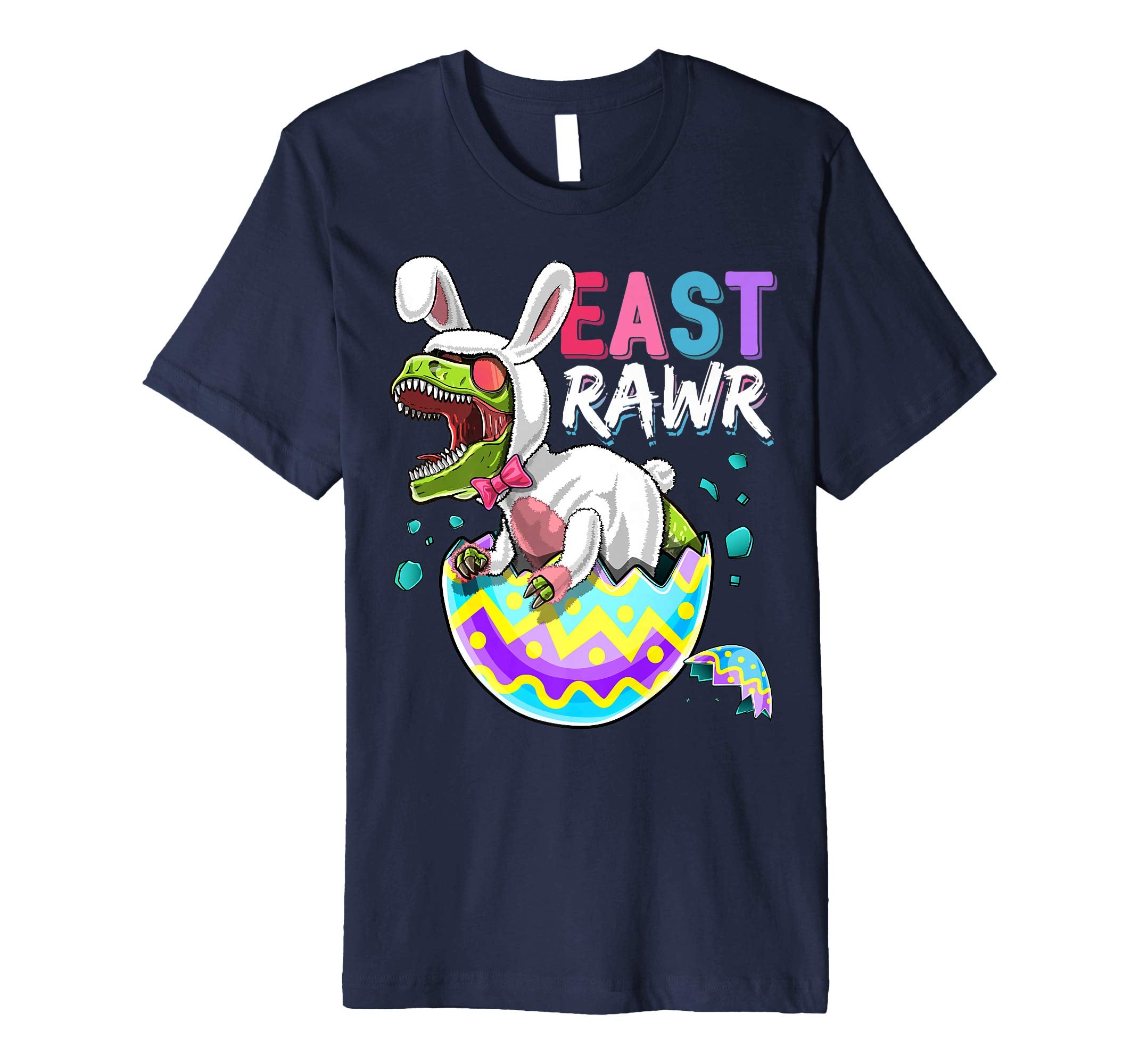 Happy Eastrawr T Rex Dinosaur Easter Bunny Egg Shirt Kids