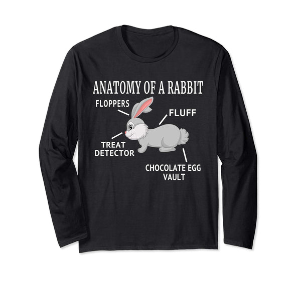 Anatomy of a Rabbit Easter Bunny Long Sleeve Shirt