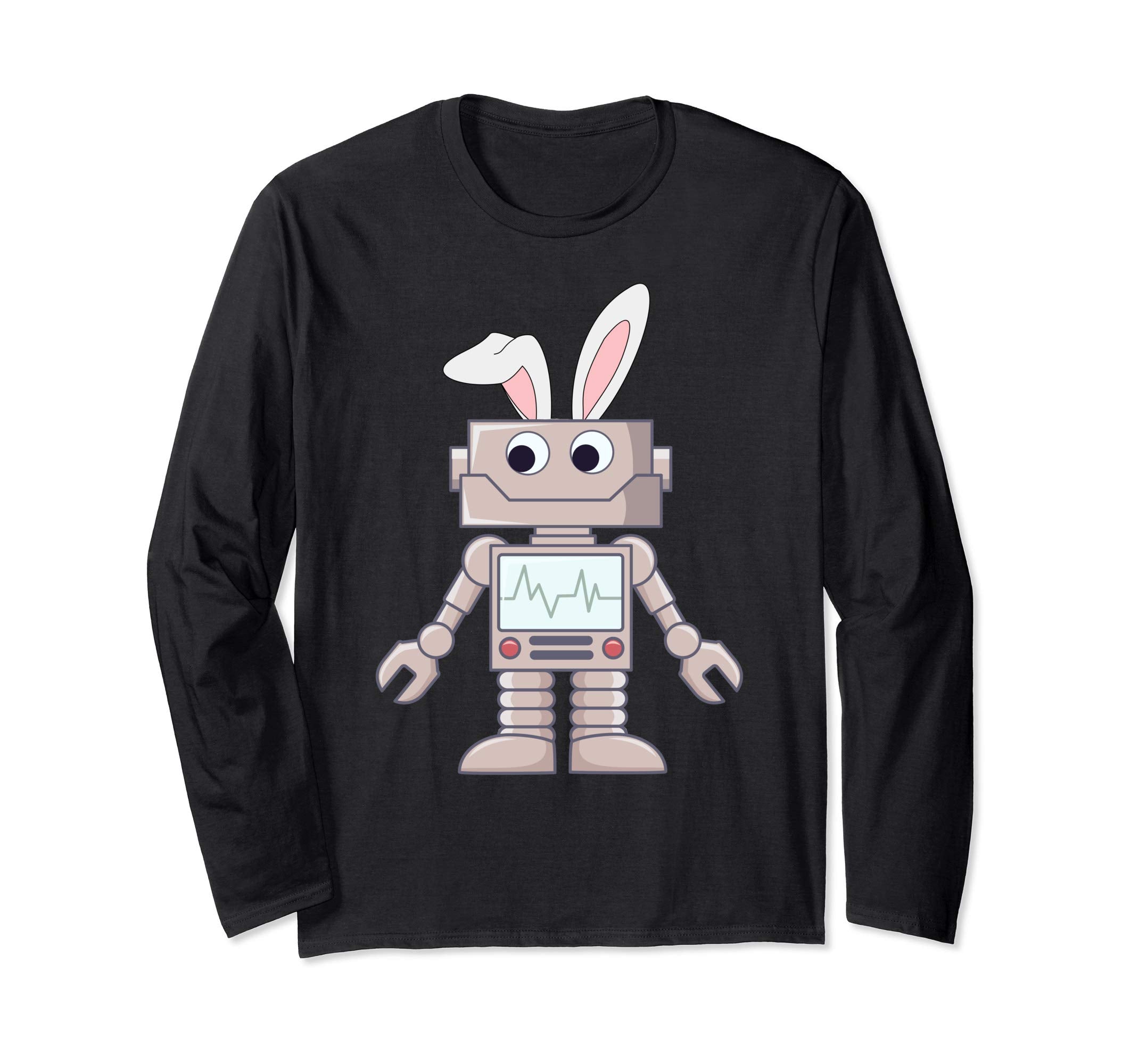 Cute Robot Bunny Easter Long Sleeve T-Shirt
