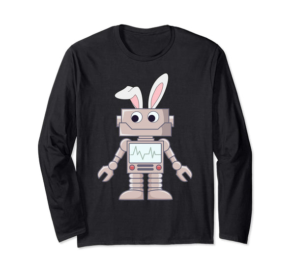 Cute Robot Bunny Easter Long Sleeve T-Shirt