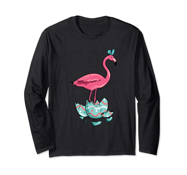 Flamingo Print Easter Egg Long Sleeve Shirt