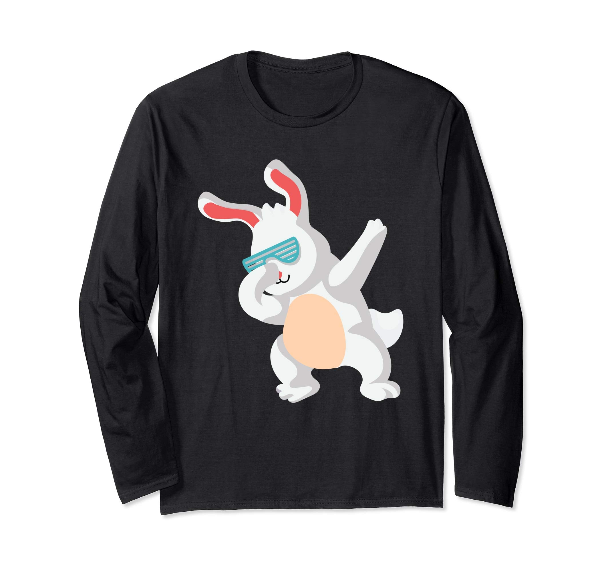 Happy Easter Dabbing Bunny Glasses Long Sleeve T Shirt