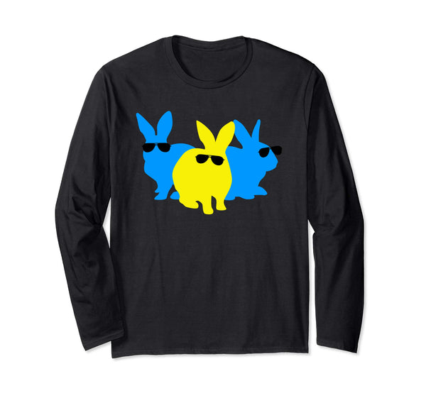 Cute Trio Easter Bunnies In Shades Long sleeve T Shirt Egg