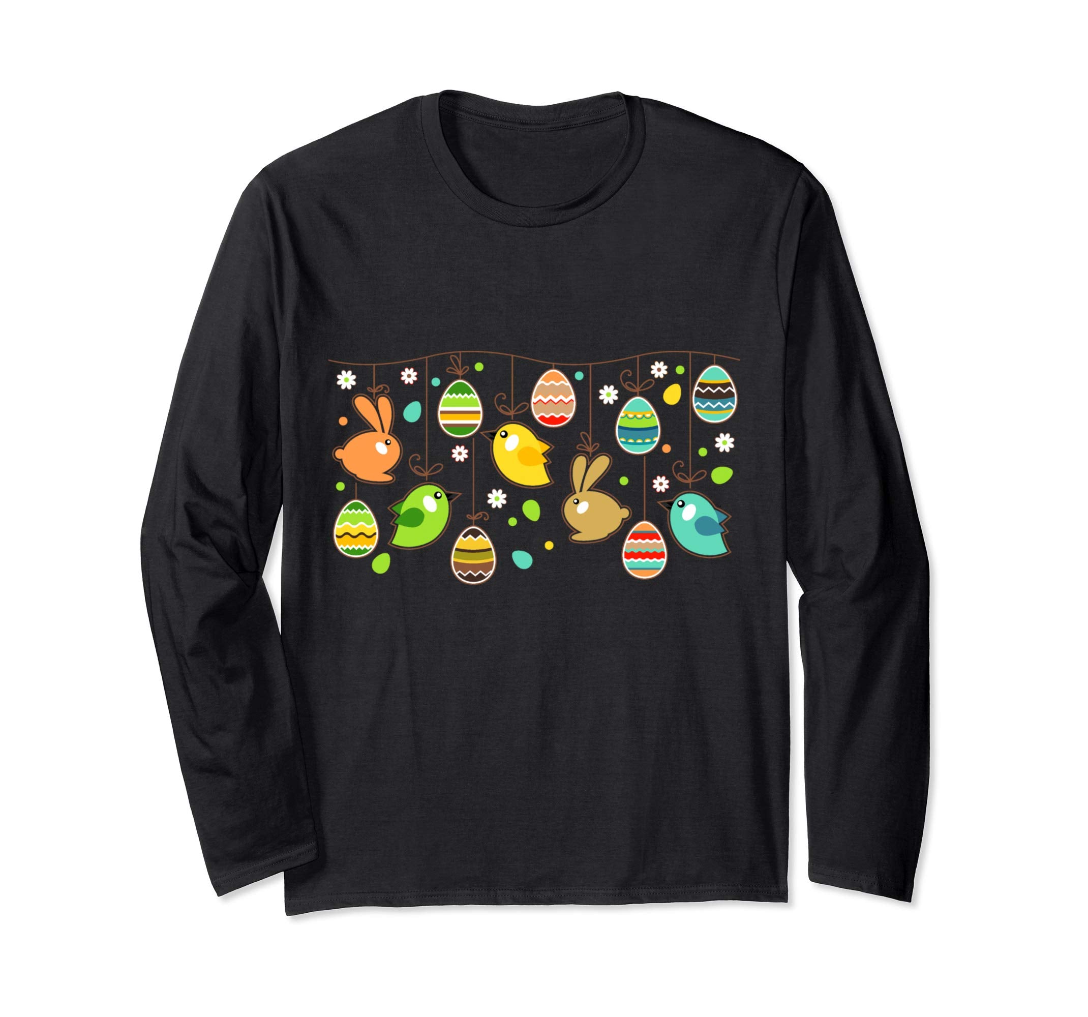Easter Spring Charm Egg Bunny Bird Fun Cute L/S Shirt