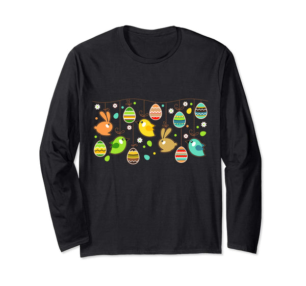 Easter Spring Charm Egg Bunny Bird Fun Cute L/S Shirt