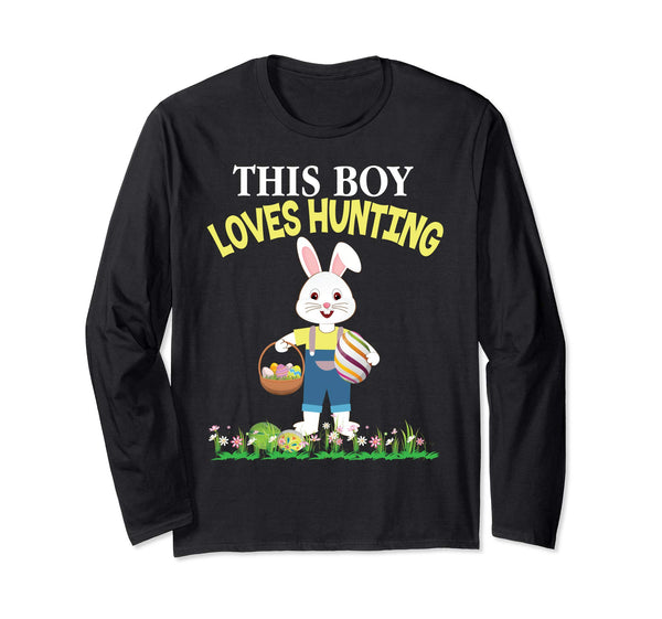 This Boy Loves Eggs Hunting Bunny Easter Day T-Shirt