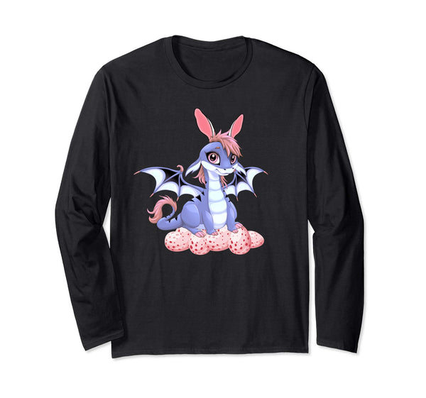 Cute Anime Dragon Bunny Easter Shirt For Women Men LS