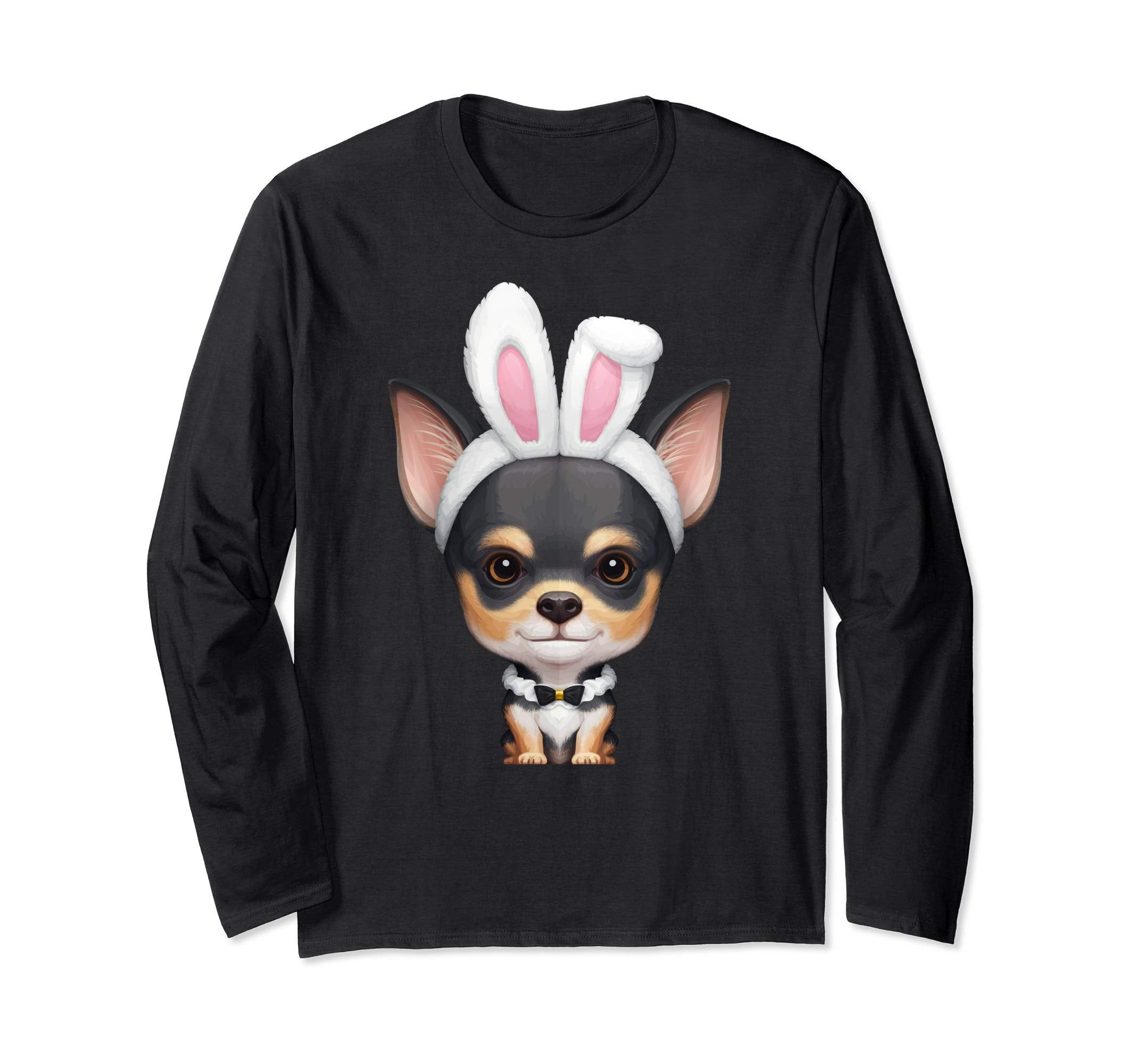 Tricolor Shorthaired Chihuahua Easter Long Sleeve T-Shirt