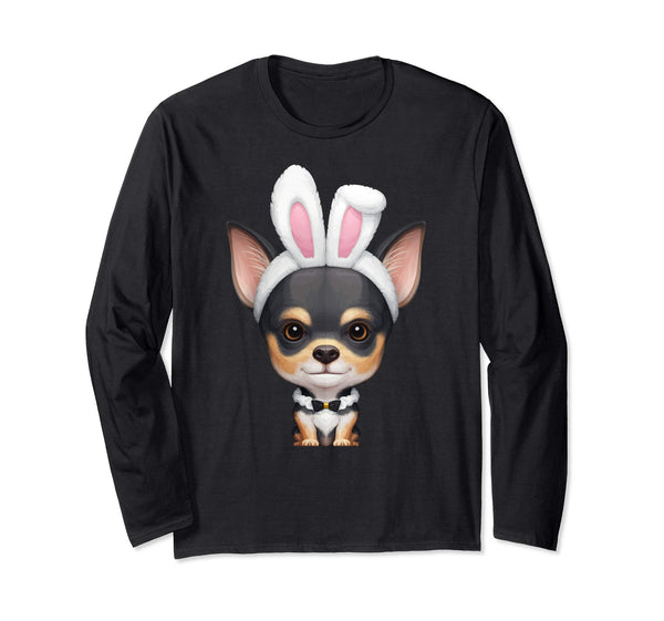 Tricolor Shorthaired Chihuahua Easter Long Sleeve T-Shirt