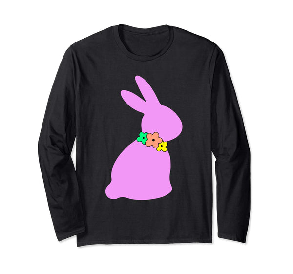 Happy Easter Bunny Silhouette Bow Long Sleeve T Shirt Gift