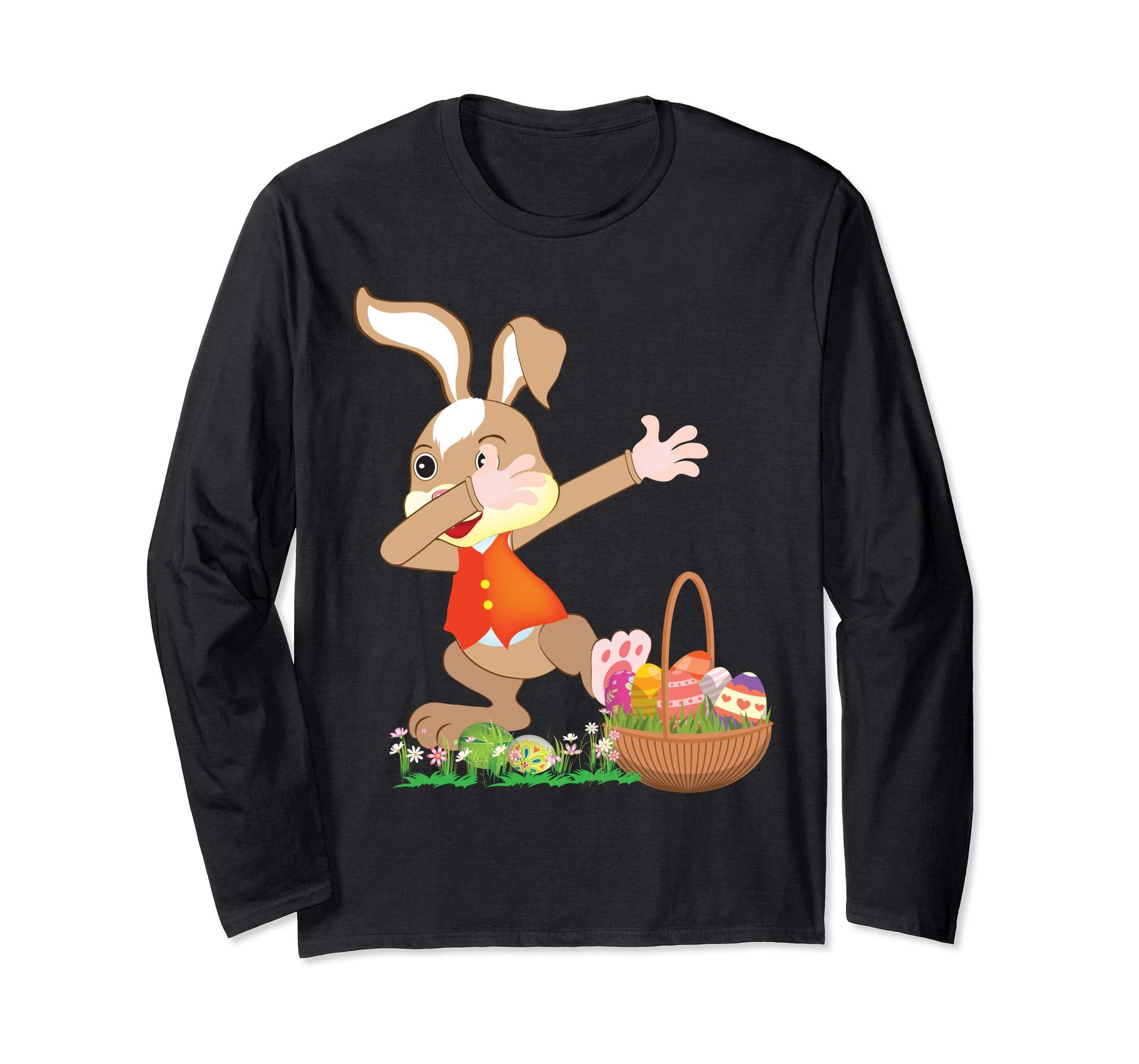 Cute Bunny Dab Dabbing Around The Easter Eggs T-Shirt Lovely