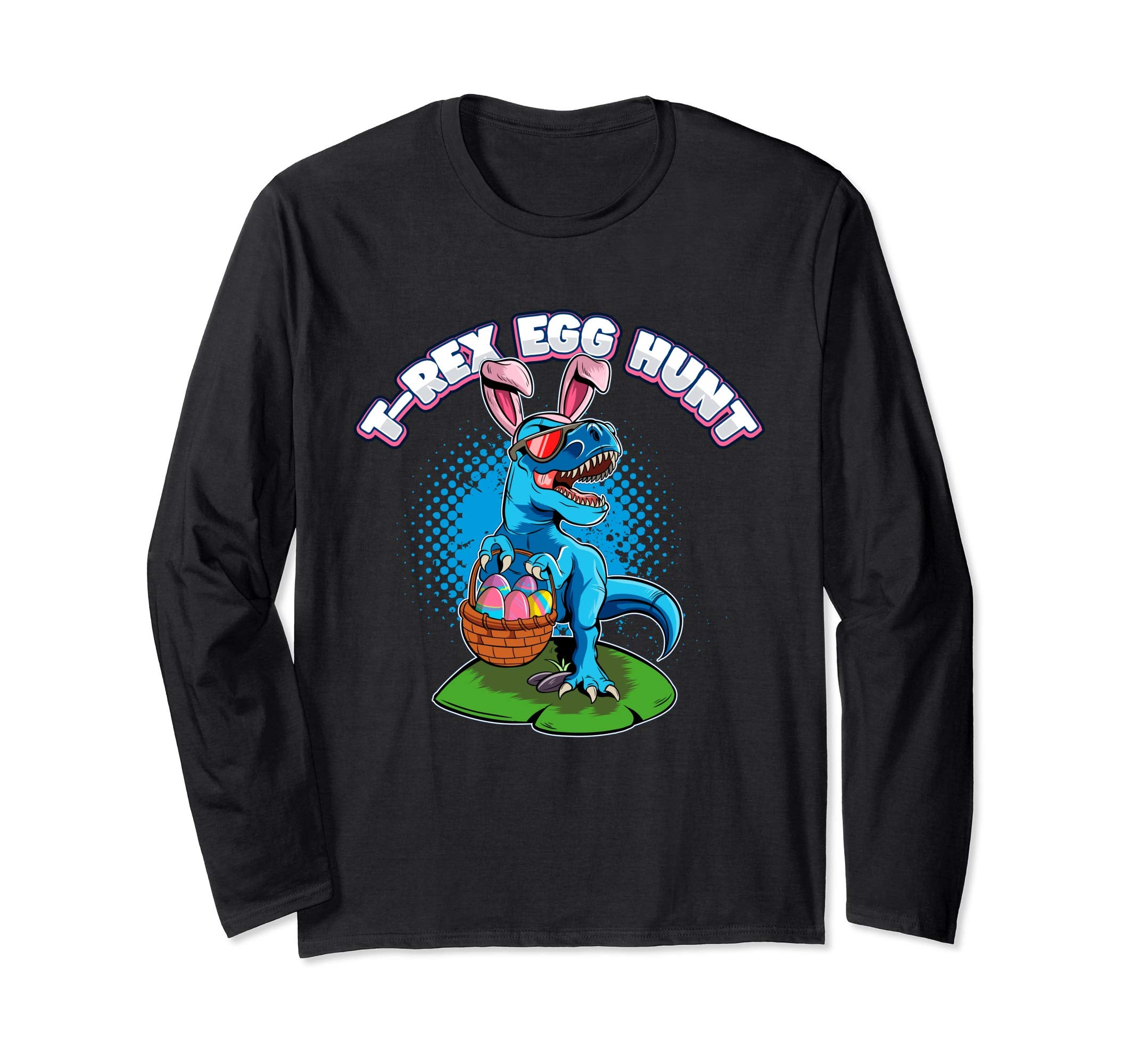 T-Rex Egg Hunt Easter Dinosaur Long Sleeve Shirt