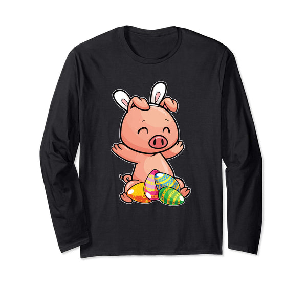 Pig And Bunny Rabbit Hat Funny Easter Eggs Gift Shirt