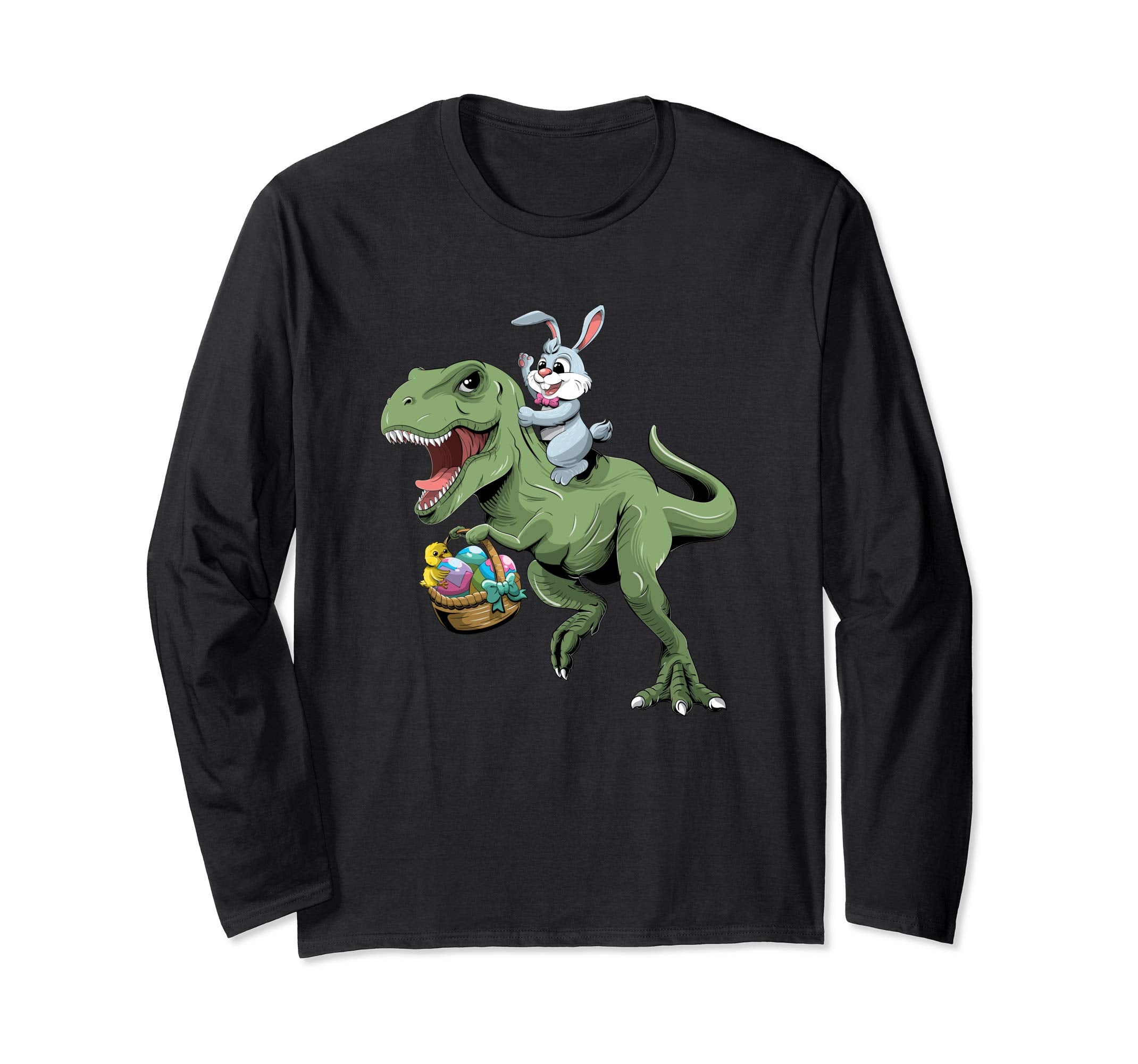 Easter T Shirt for Boys with Cool Bunny and T-rex Egg Hunt