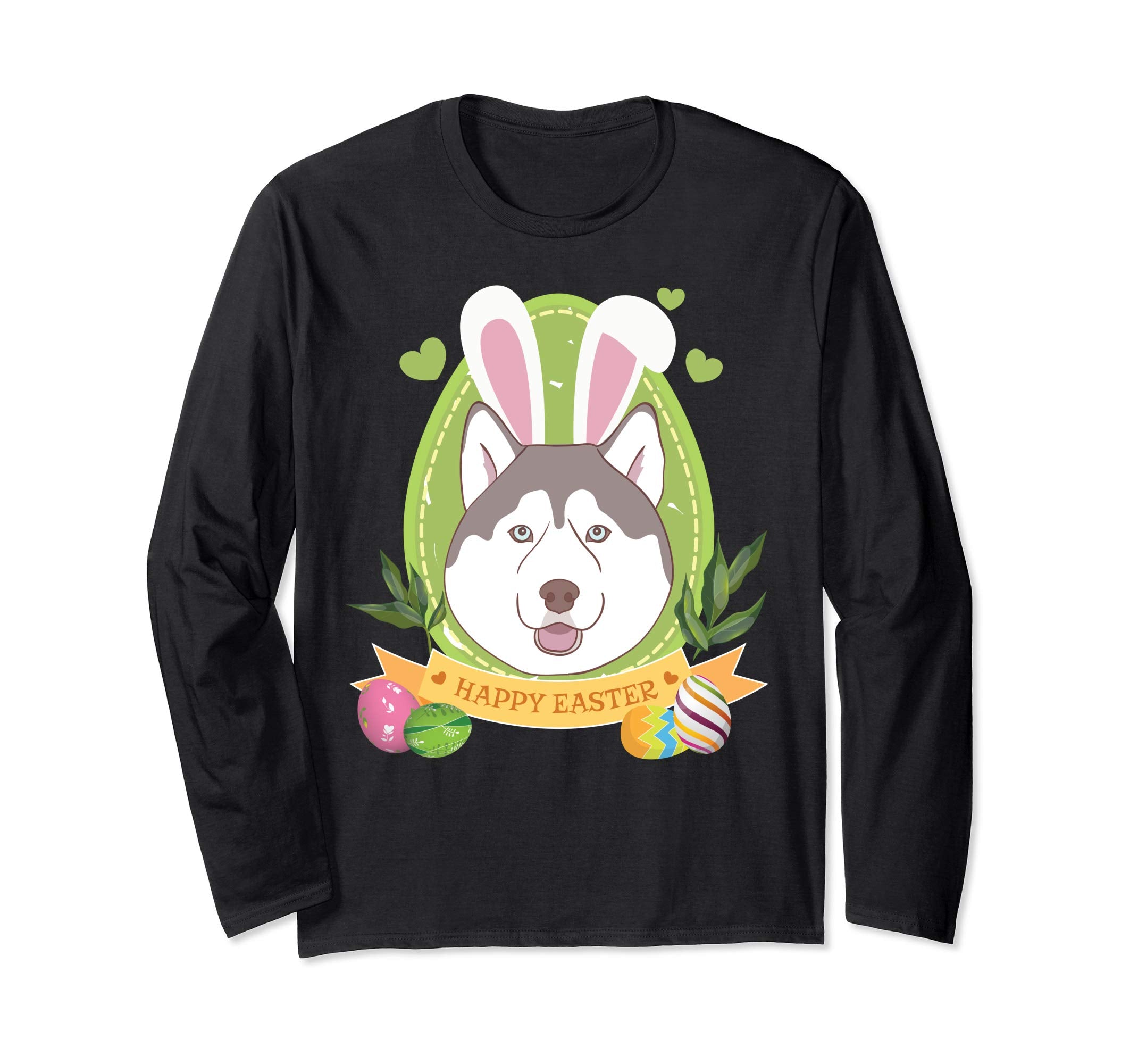 Bunny Siberian Husky Dog Easter Day Lovers T-Shirt Egg