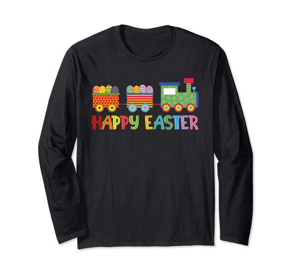 Happy Easter Train Egg Hunt Kid Boys Girls Long Sleeve Shirt
