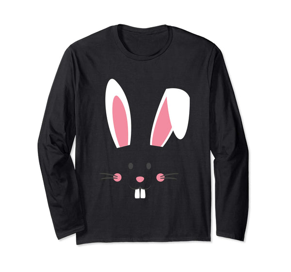 Cute Easter Bunny Face Long sleeve T Shirt Easter Egg Easter