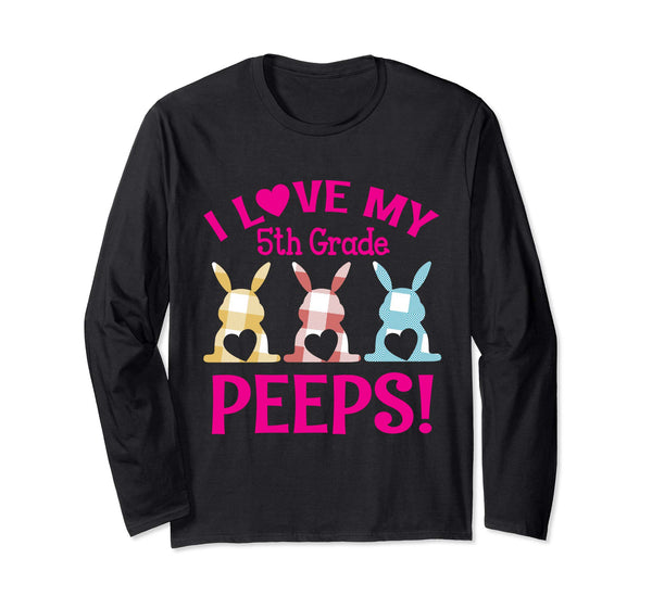 I Love My 5th Grade Peeps Bunnies Teacher Easter Retro Shirt