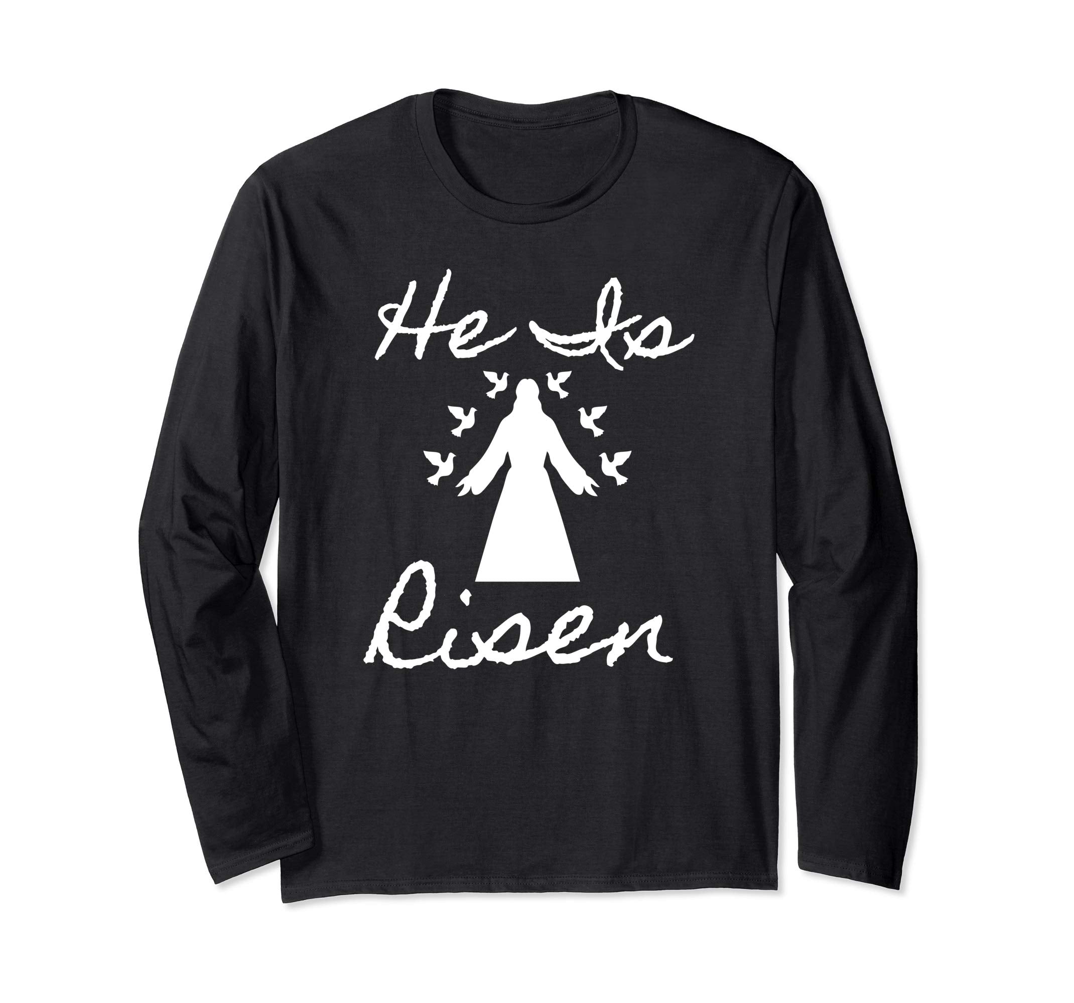 Christian Easter He Is Risen Tshirt Peace Birds and Jesus