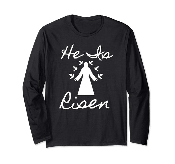 Christian Easter He Is Risen Tshirt Peace Birds and Jesus