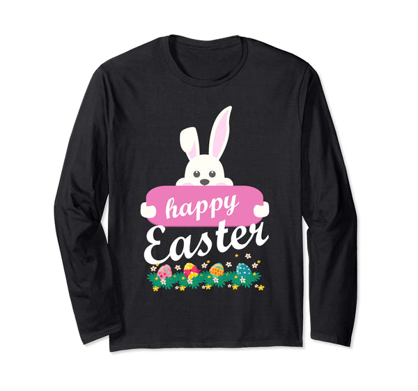 Bunny Rabbit Happy Easter Day Easter Eggs Flowers Shirt