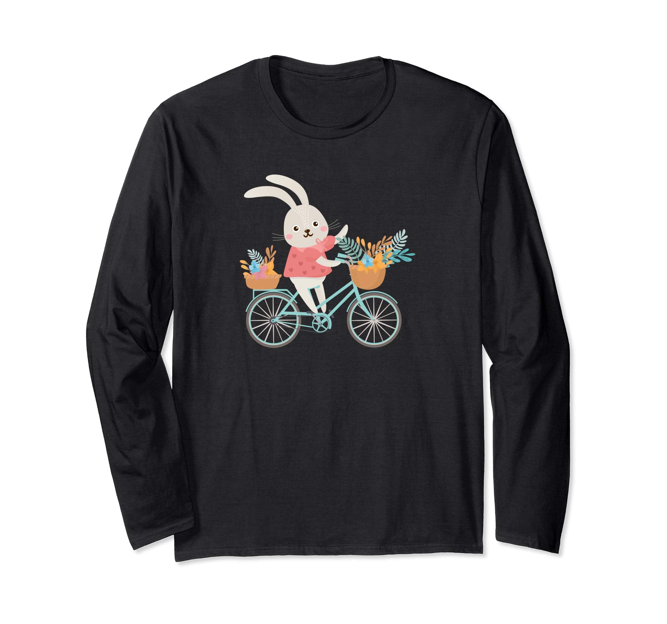 Bunny On Bike Easter Long Sleeve T-Shirt