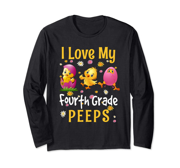 Easter 4th Grade Teacher Shirt Gift Easter Long Sleeve Shirt