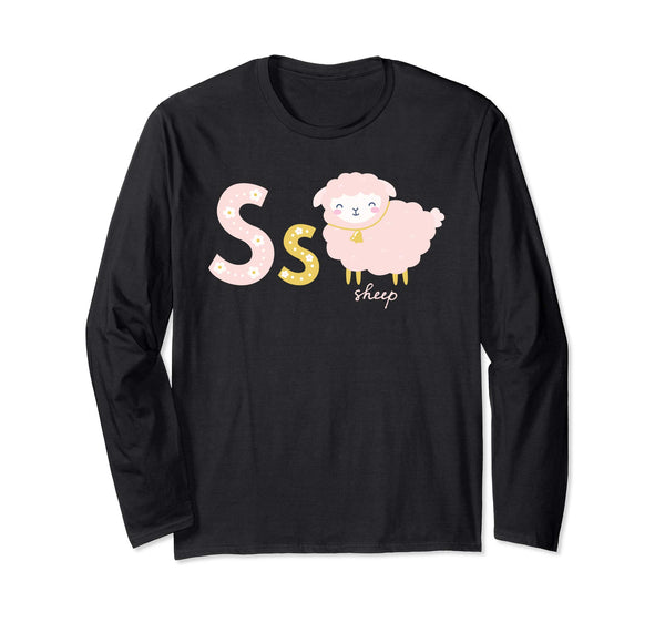 Cute Easter Sheep Long Sleeve Shirt Kids Alphabet Animal