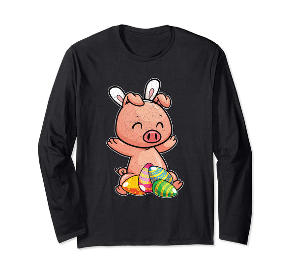 Pig And Bunny Rabbit Hat Funny Easter Eggs Gift Shirt