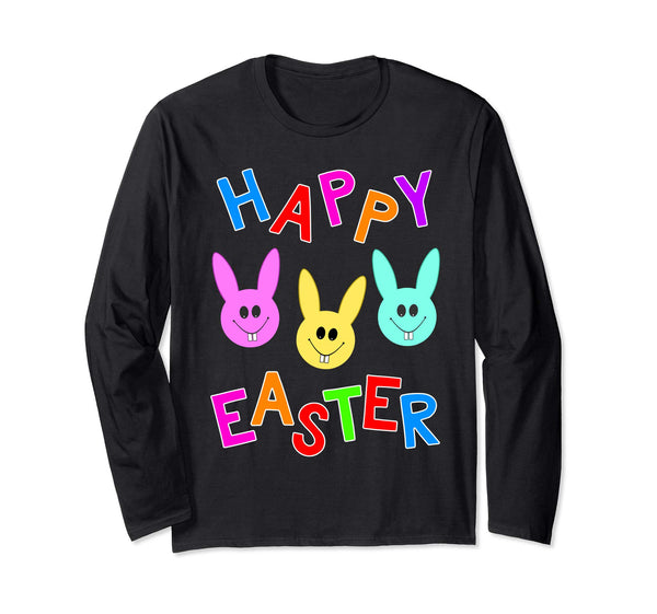 Happy Easter T shirt Cute Bunnies Colorful Bunny Boys Girls