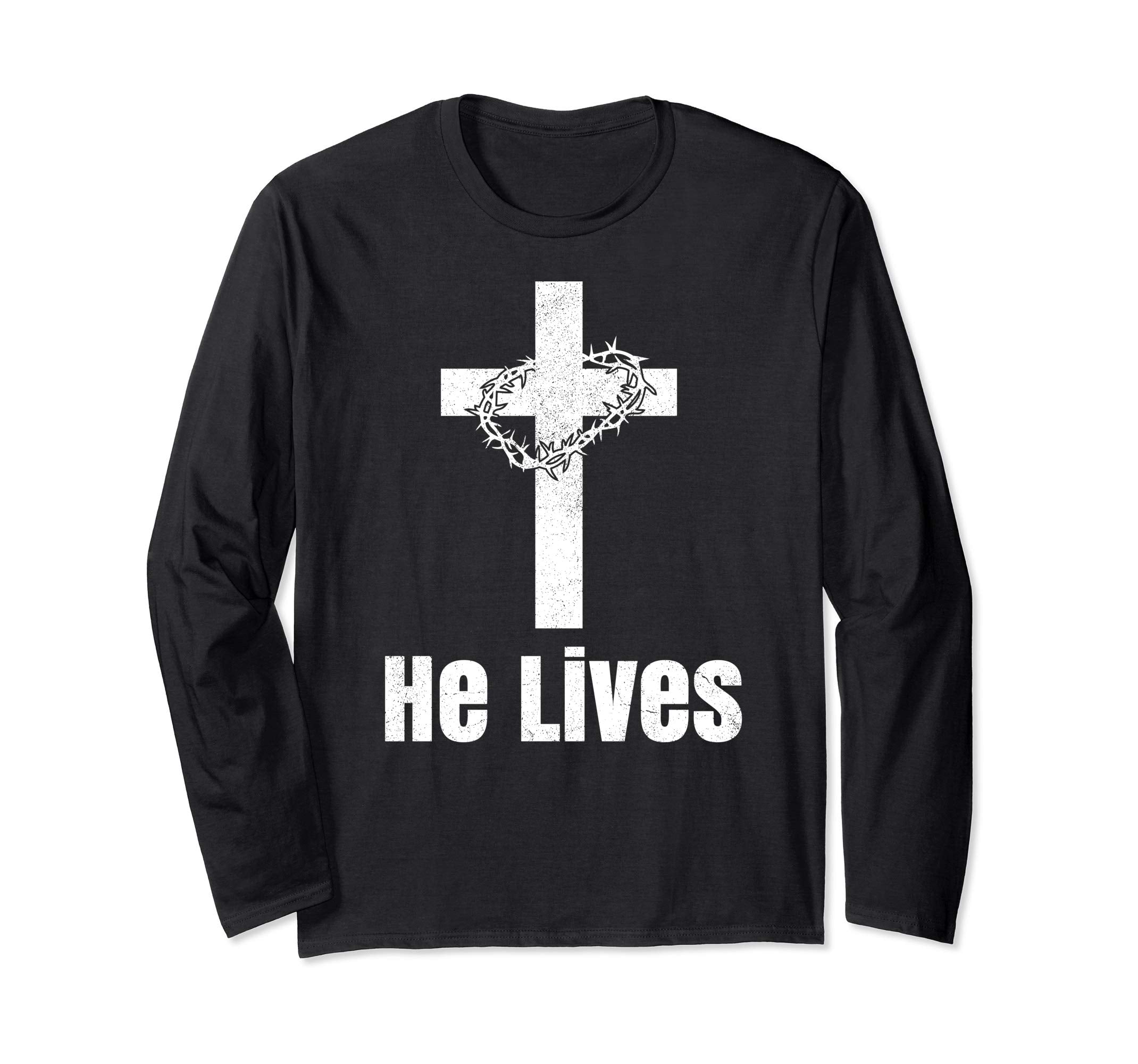 He Lives Easter Religious Christian Jesus Cross T Shirt