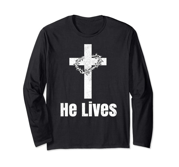 He Lives Easter Religious Christian Jesus Cross T Shirt