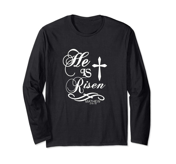 Christian Easter Longsleeve Shirt-He Is Risen Resurrection